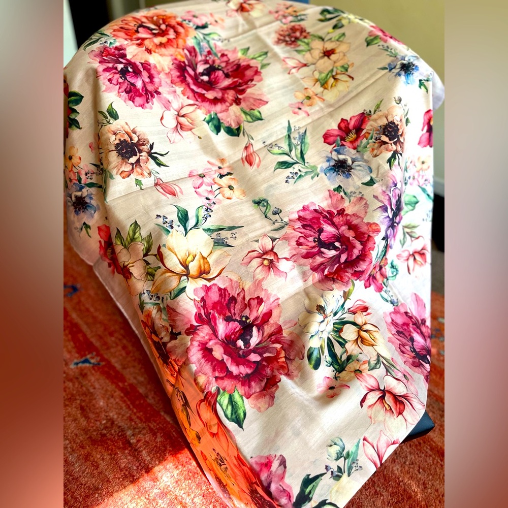 Semi Tusser digital print silk sarees.